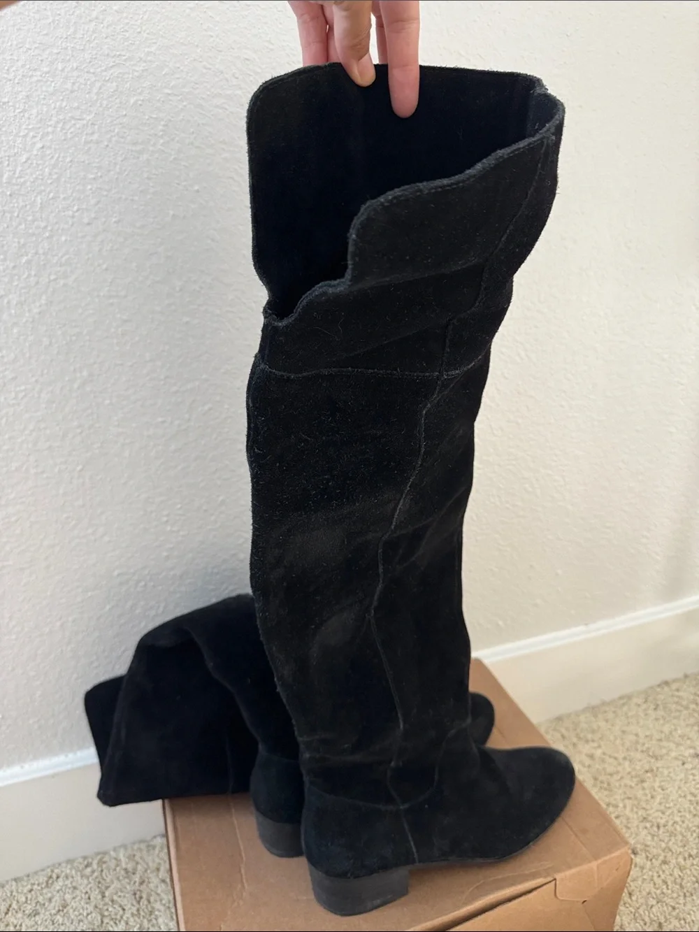 Steve Madden Black Suede Over-The-Knee Boots